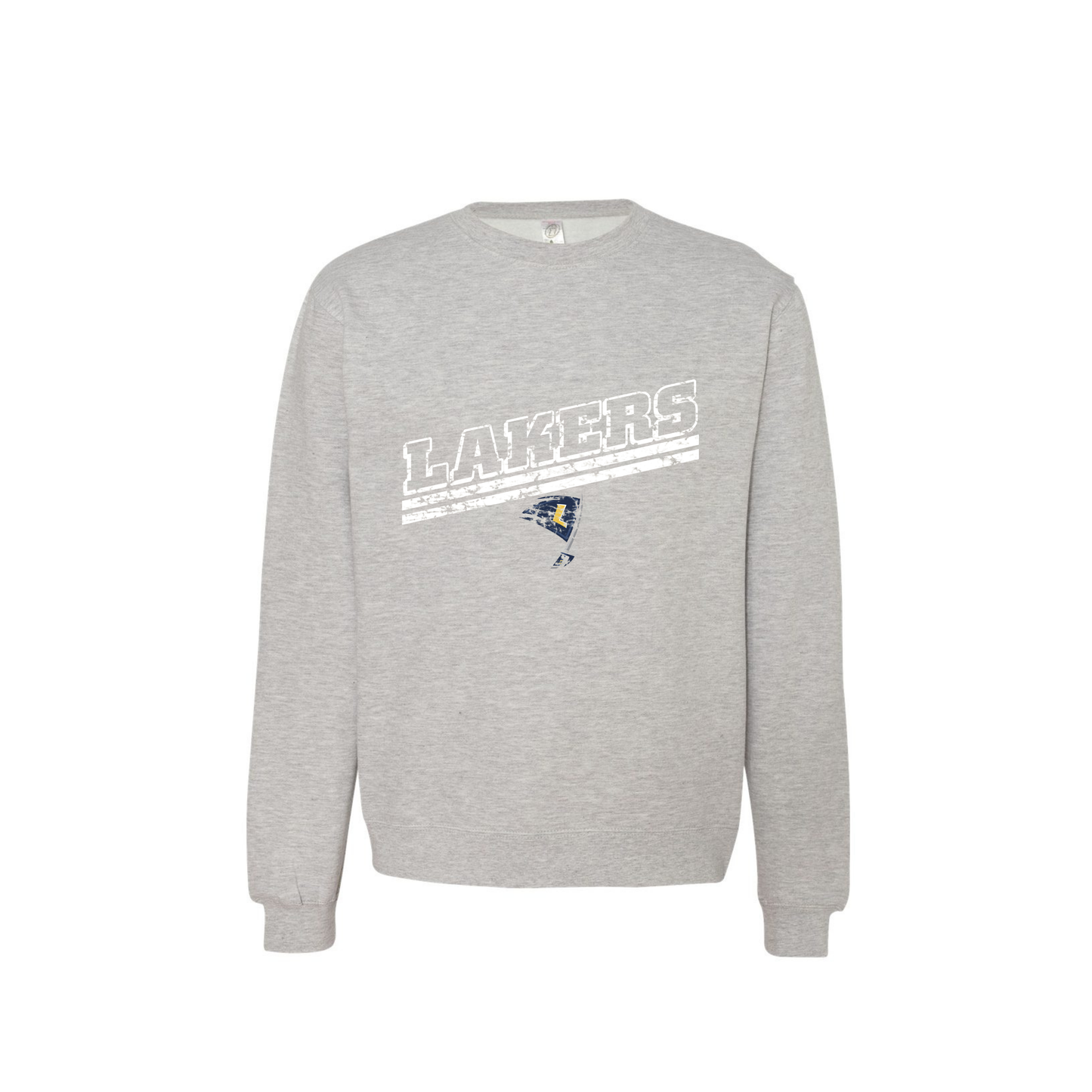 Lakers Distressed Slant Crew