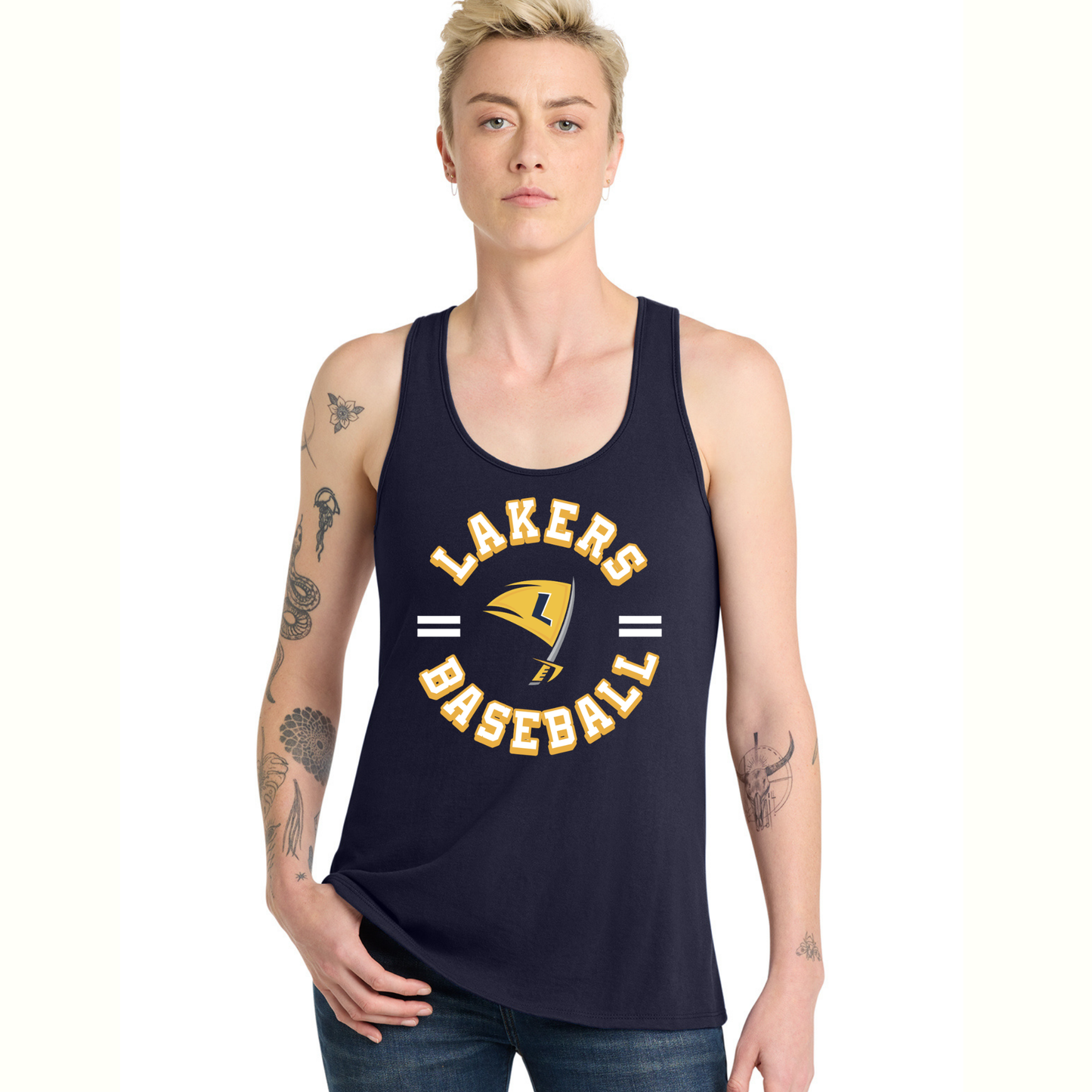 Lakers Baseball Women's Racerback Tank Circle Design