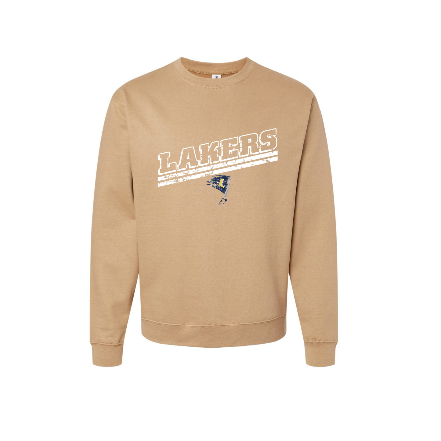 Lakers Distressed Slant Crew