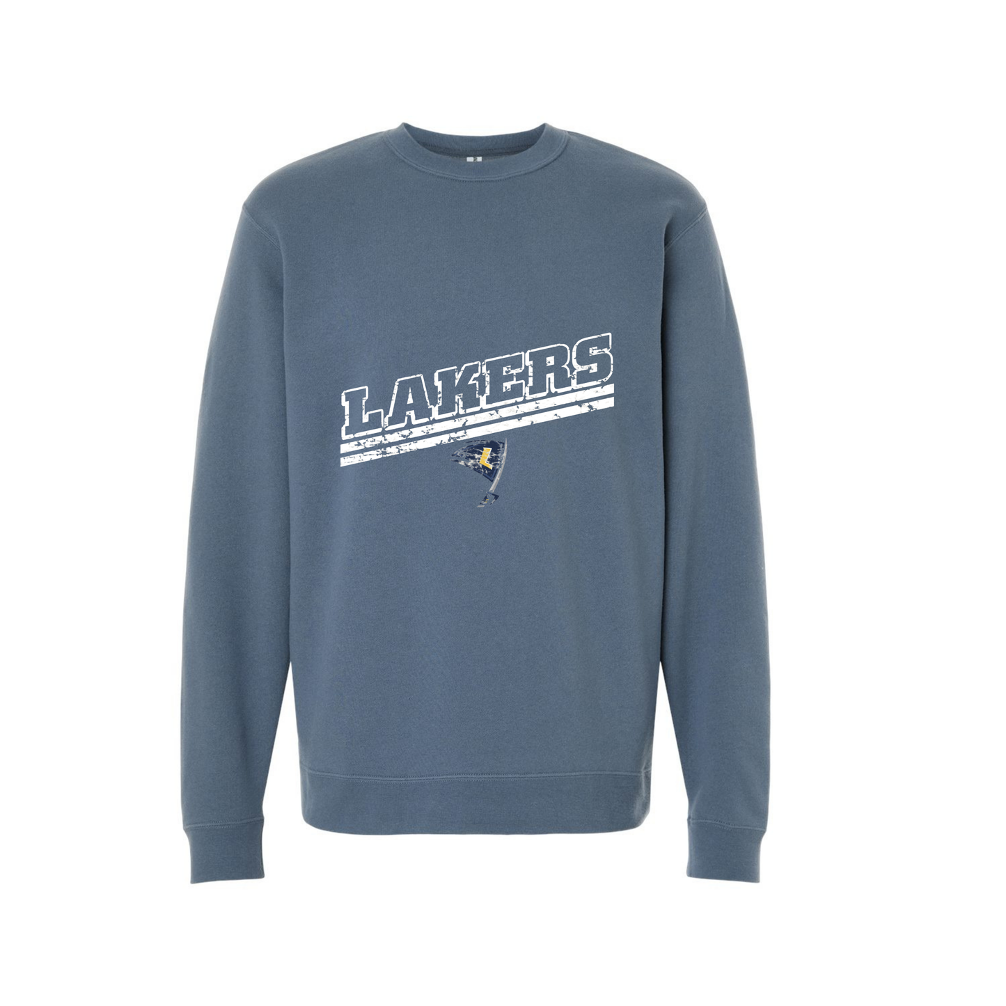 Lakers Distressed Slant Crew