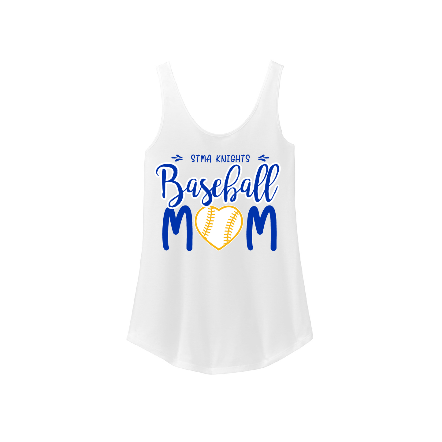 Baseball Mom Relaxed Tank, Heart Design