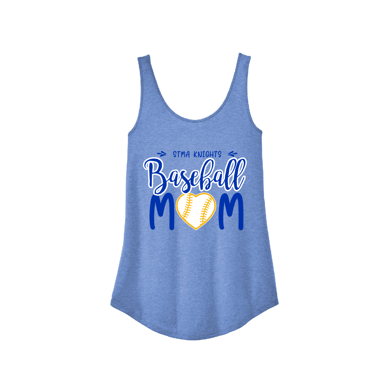 Baseball Mom Relaxed Tank, Heart Design
