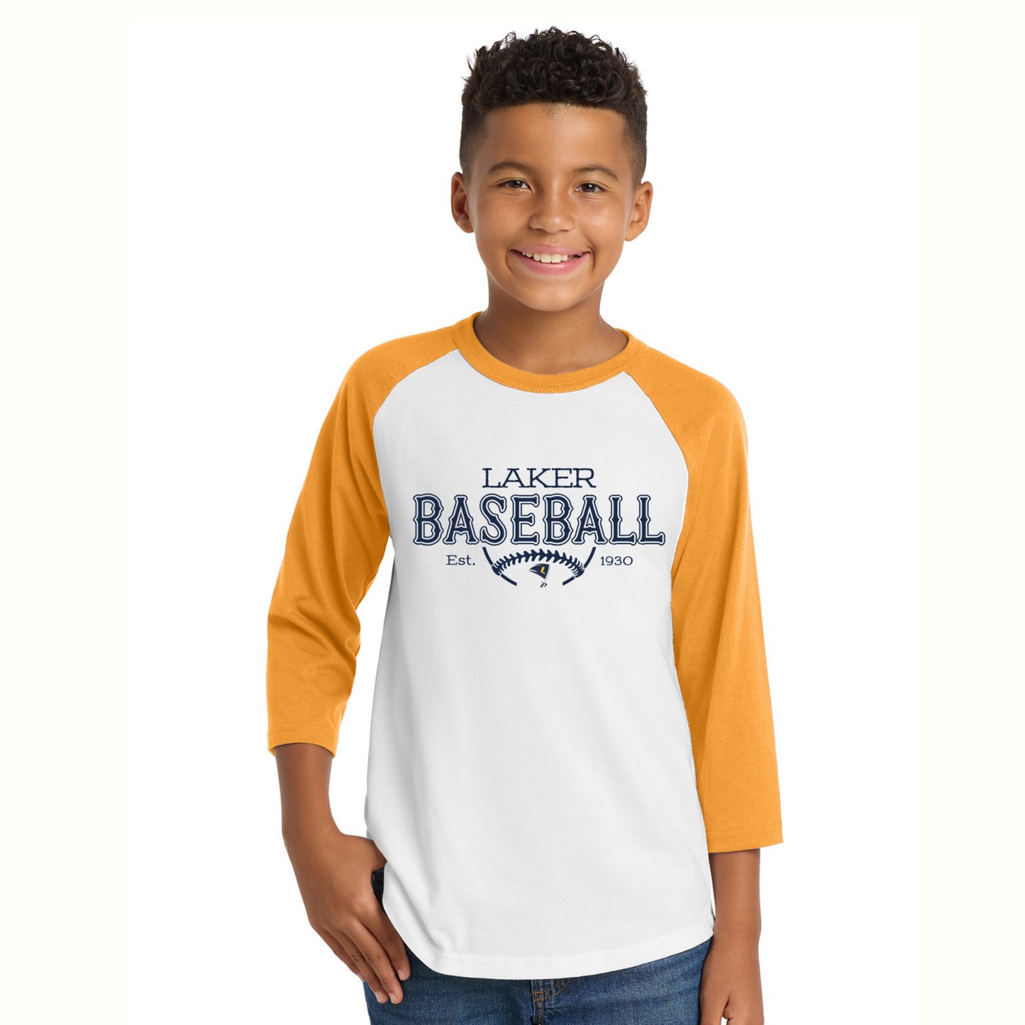 Lakers Baseball Youth Colorblock Raglan Jersey