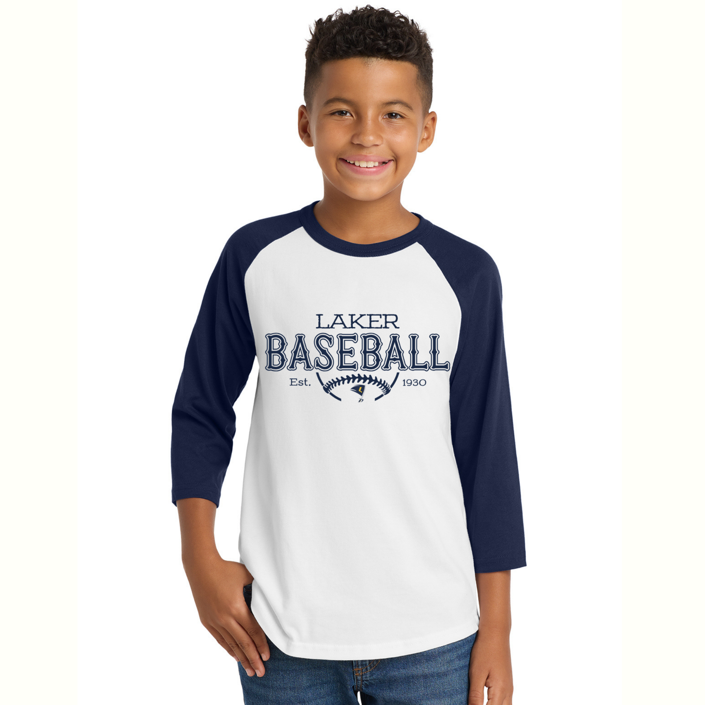 Lakers Baseball Youth Colorblock Raglan Jersey