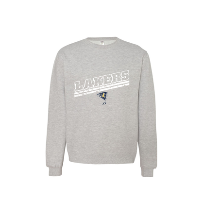 Lakers Distressed Slant Crew