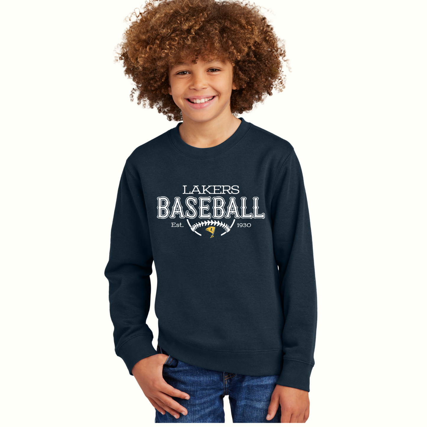 Lakers Baseball Youth Fleece Crew Sweatshirt