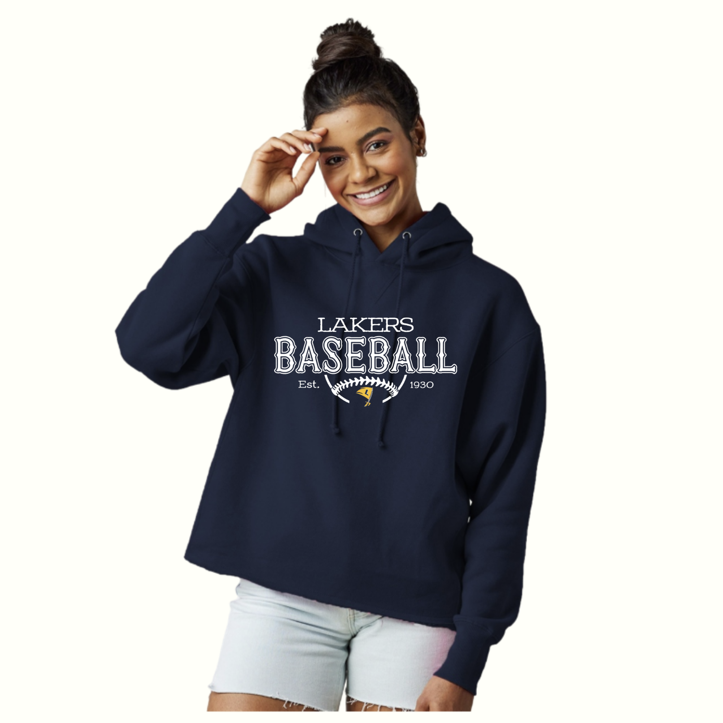 Lakers Baseball Women's Boxy Pullover Hoodie