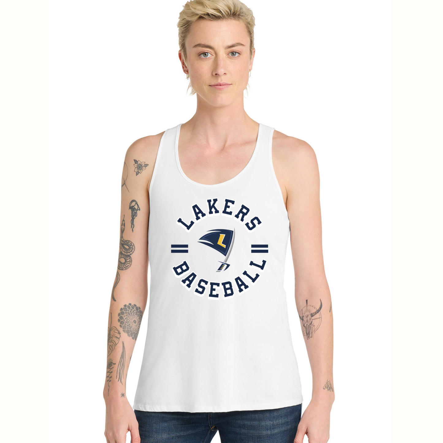 Lakers Baseball Women's Racerback Tank Circle Design