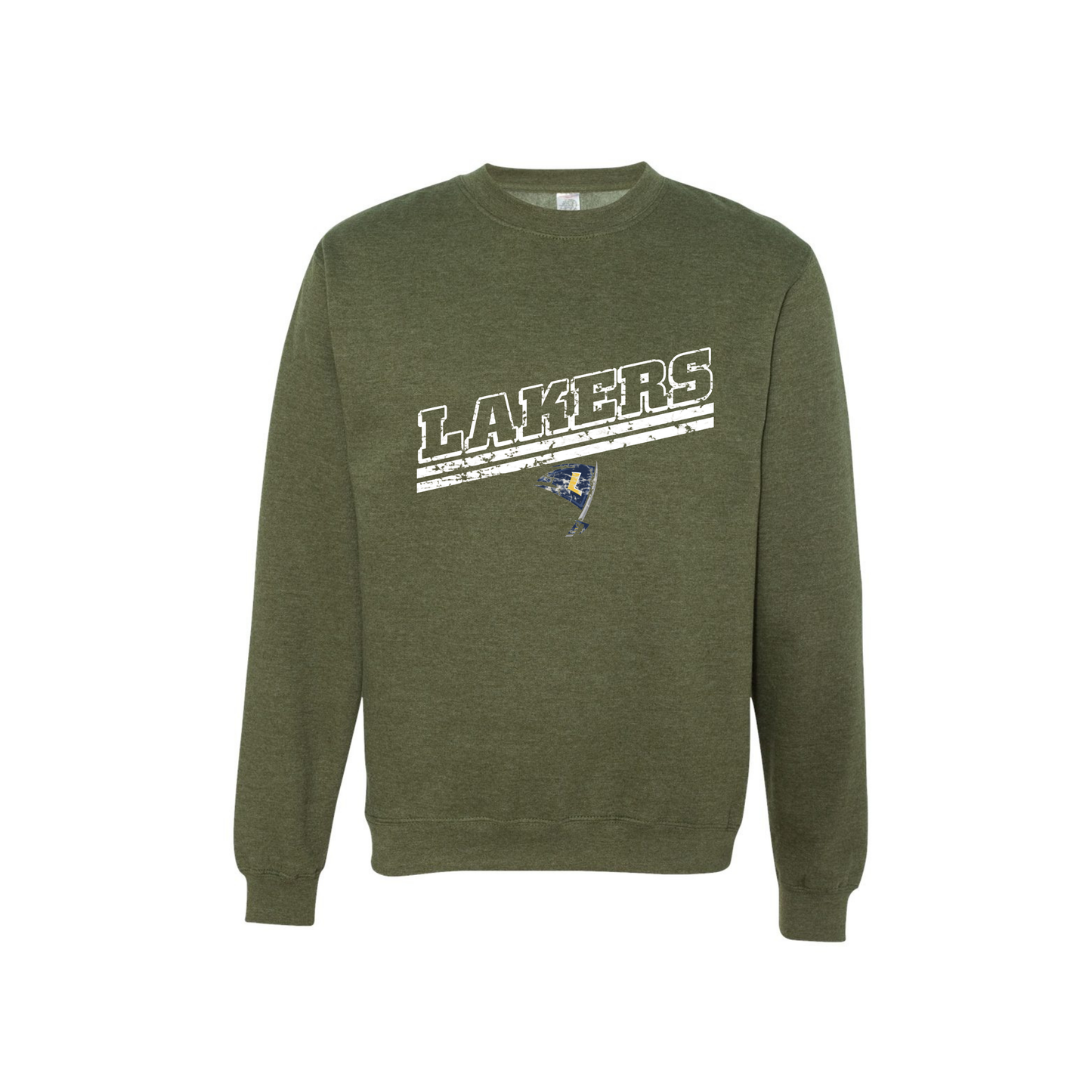 Lakers Distressed Slant Crew