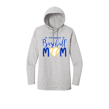 Baseball Mom Womens Fit Hoodie, Heart Design
