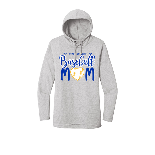 Baseball Mom Womens Fit Hoodie, Heart Design