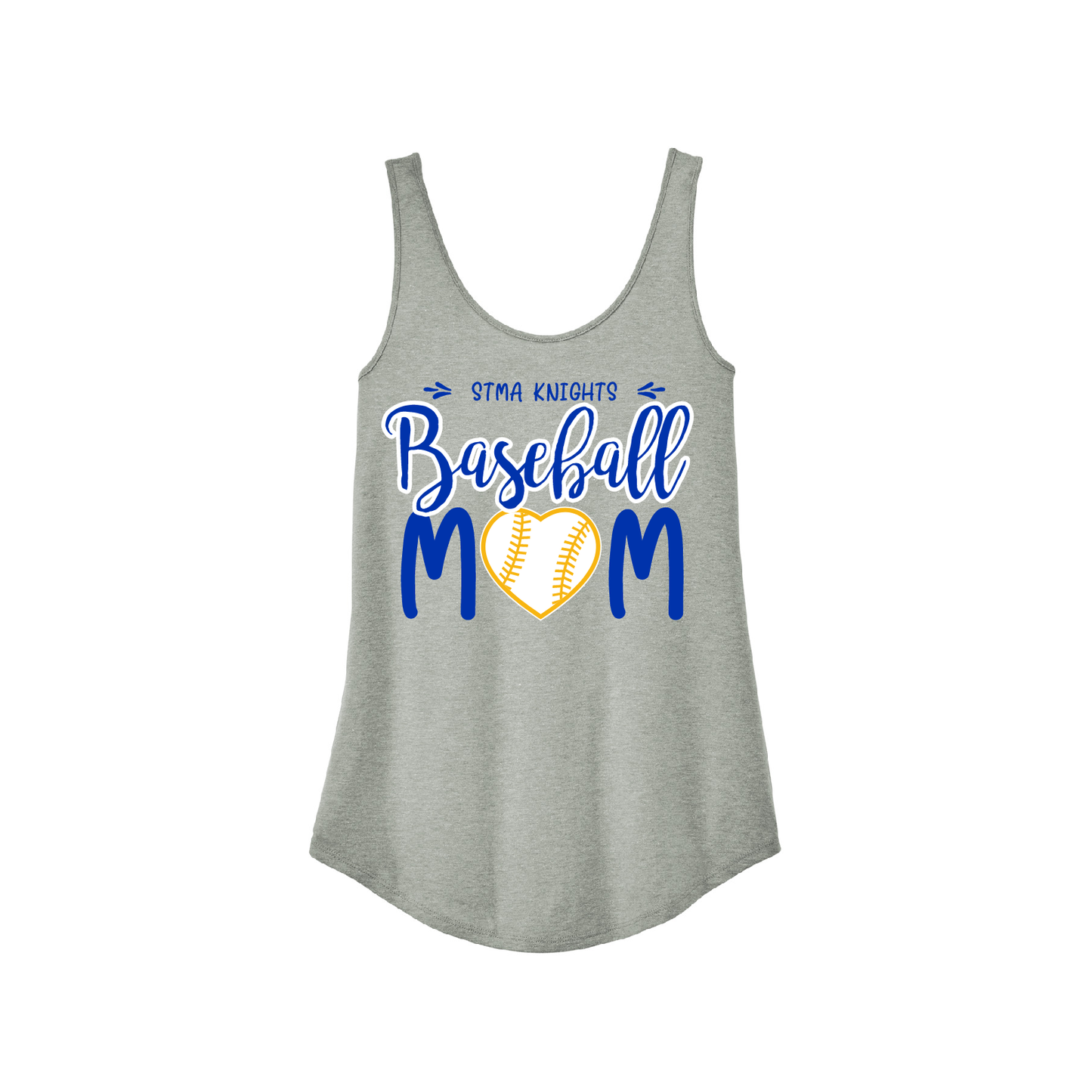 Baseball Mom Relaxed Tank, Heart Design