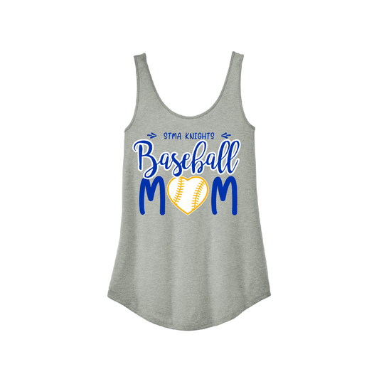 Baseball Mom Relaxed Tank, Heart Design