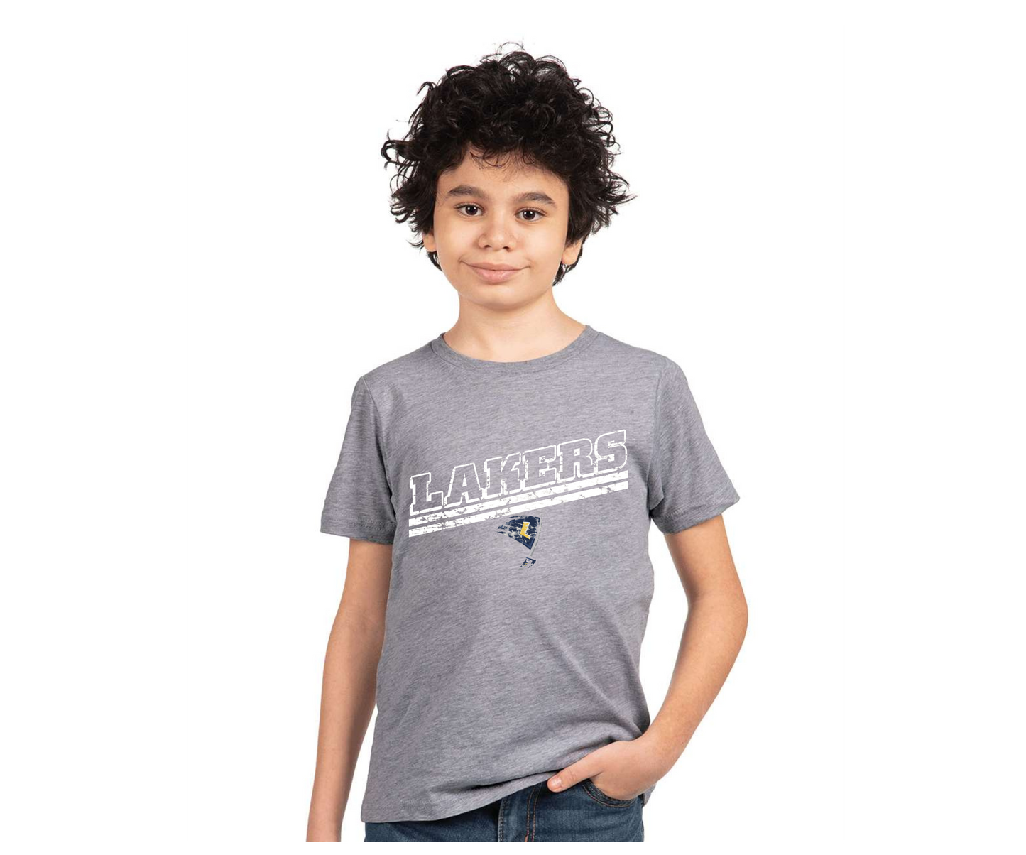 Youth Lakers Distressed Slant T