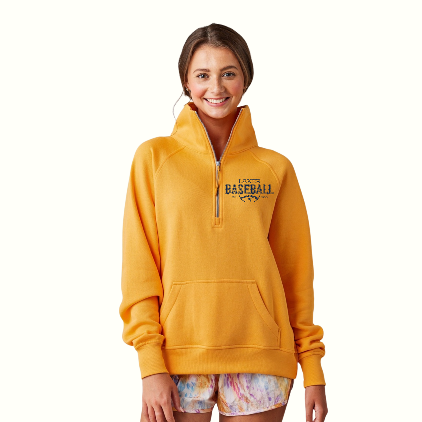 Lakers Baseball Women's Boxy Half Zip Fleece