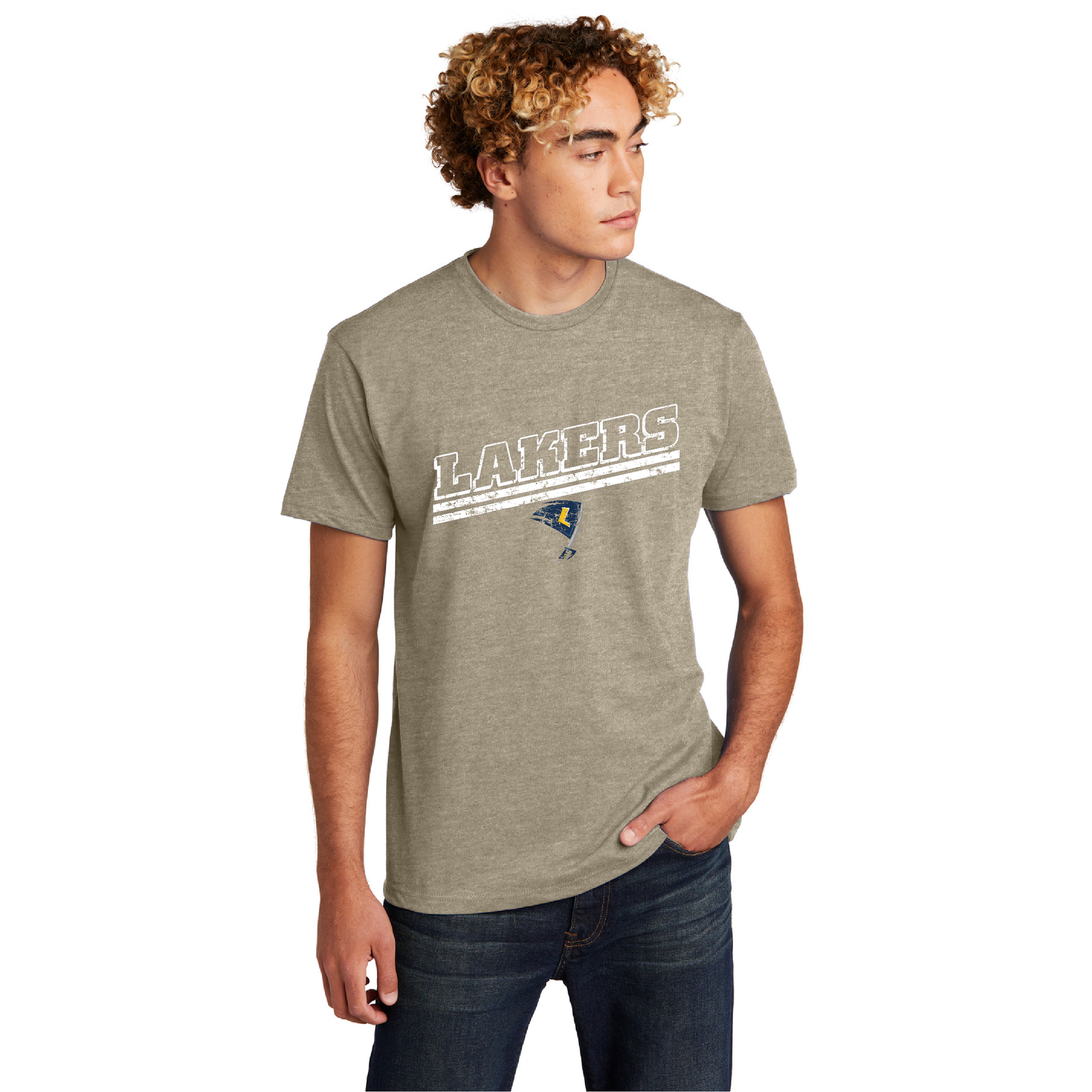 Lakers Distressed Slant T