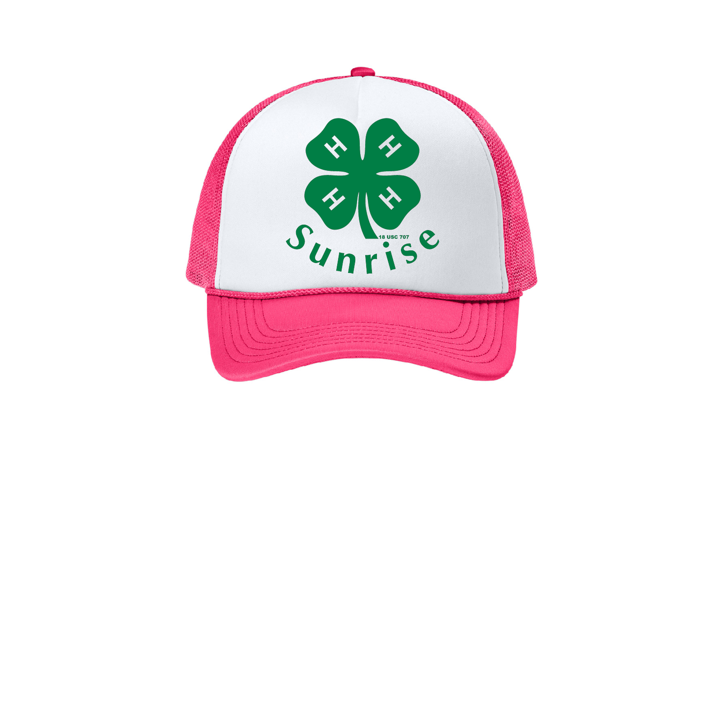 Sunrise 4H Trucker Hat (Neon Pink/White)