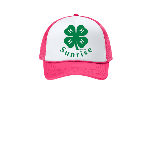 Sunrise 4H Trucker Hat (Neon Pink/White)