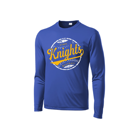 Knights Round Logo Baseball Long Sleeve Performance T
