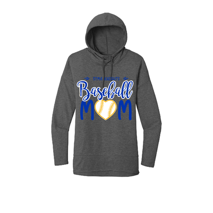 Baseball Mom Womens Fit Hoodie, Heart Design